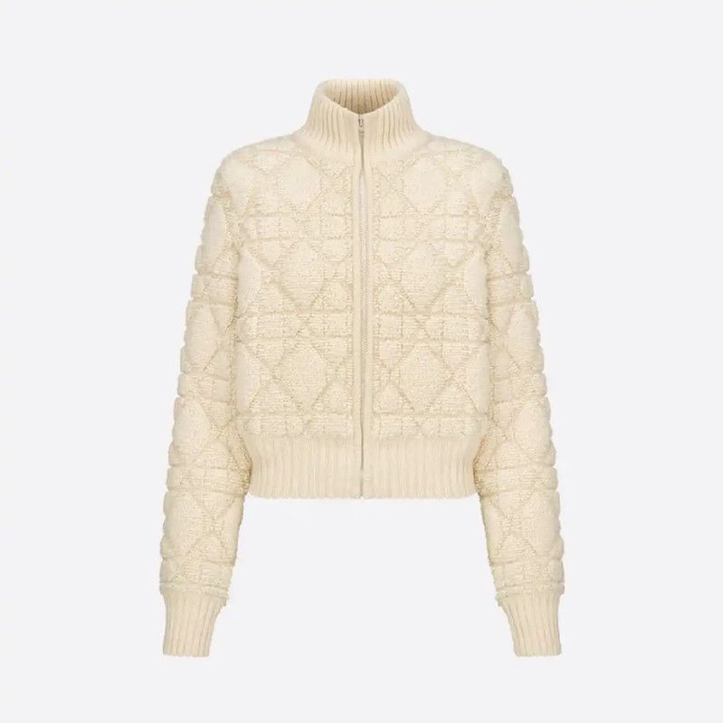 Dior Dior Women's Knit Cardigan in Cream 0089 Size L / US 10 / IT 46 - 6 Thumbnail