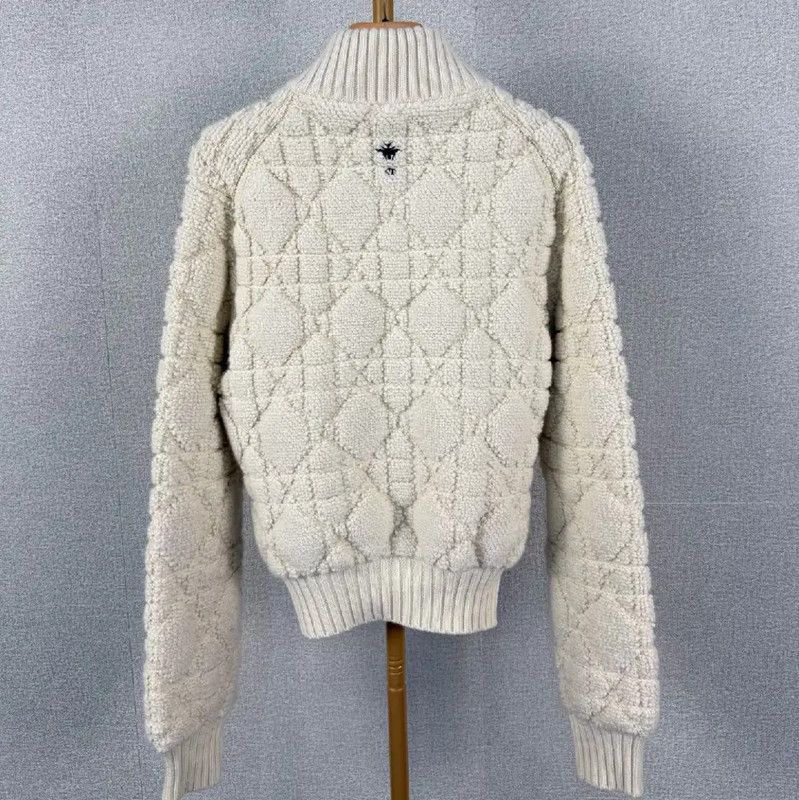 Dior Dior Women's Knit Cardigan in Cream 0089 Size L / US 10 / IT 46 - 2 Thumbnail