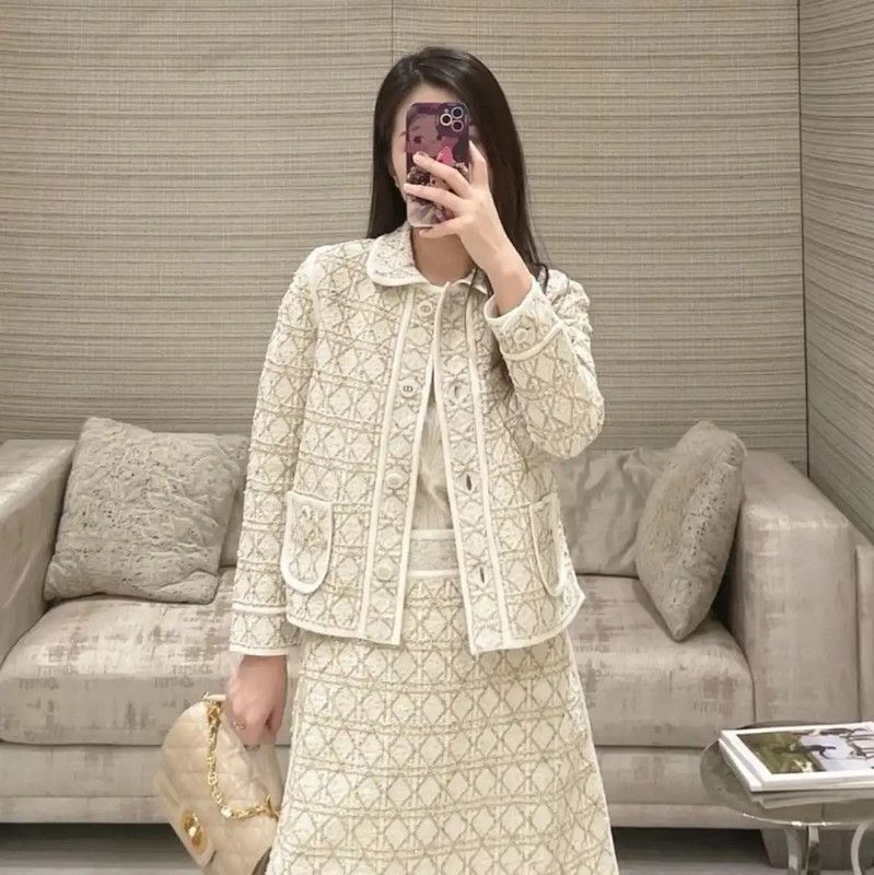 Dior Dior M Size Gold Cotton Blend Jacket 0089 Size M / US 6-8 / IT 42-44 - 8 Thumbnail