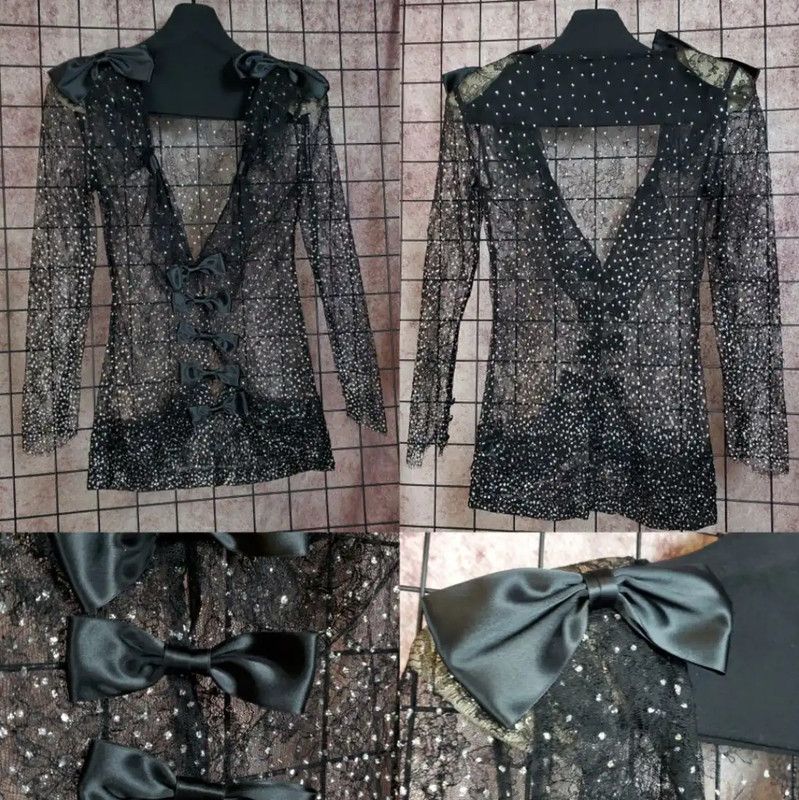 Dior Dior Women's Black Sheer Cardigan with Bows 0089 Size M / US 6-8 / IT 42-44 - 3 Thumbnail