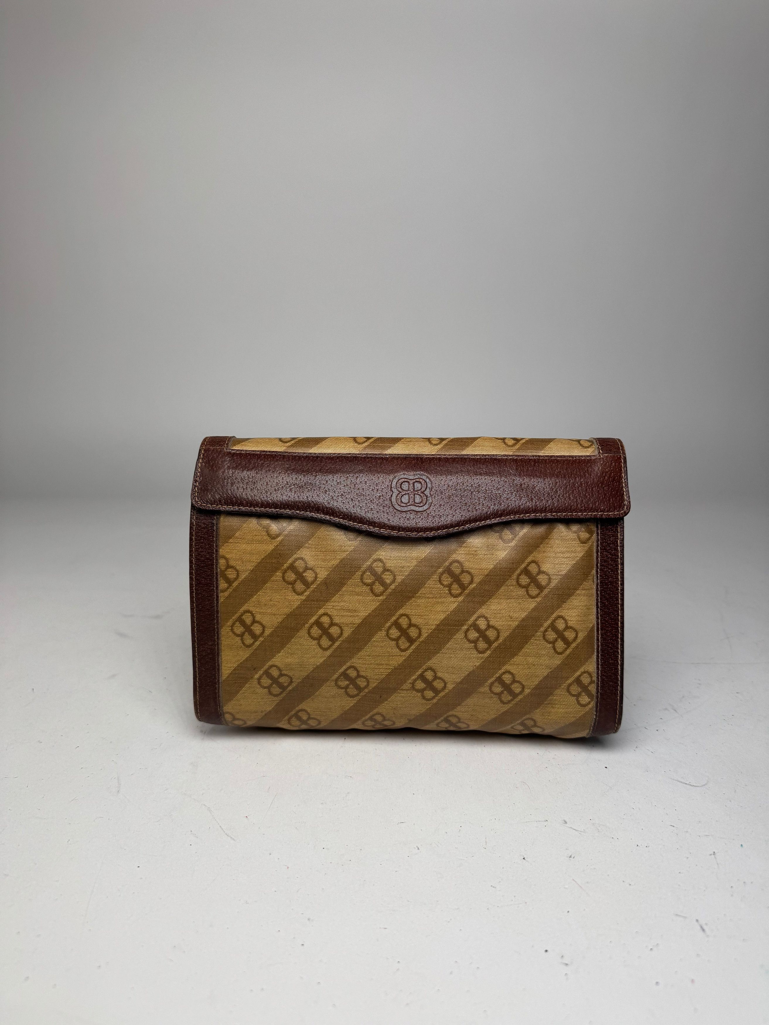 Balenciaga Vintage BB Monogram Leather Clutch Mini Bag Brown Size ONE SIZE - 5 Thumbnail