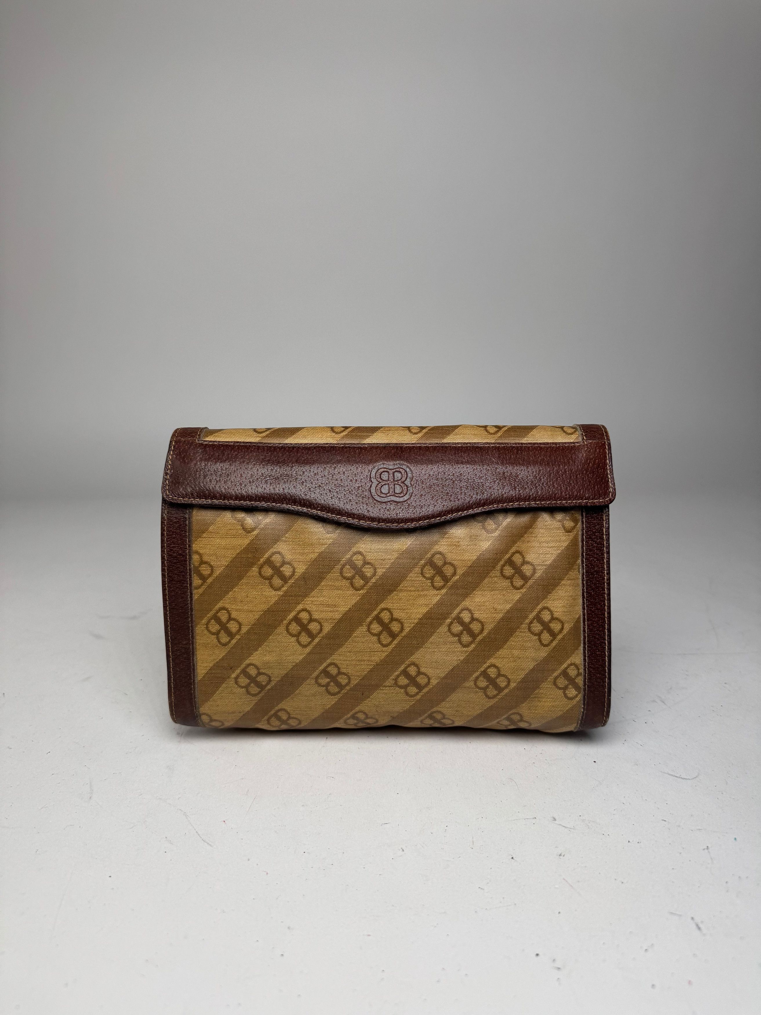 Balenciaga Vintage BB Monogram Leather Clutch Mini Bag Brown Size ONE SIZE - 15 Thumbnail