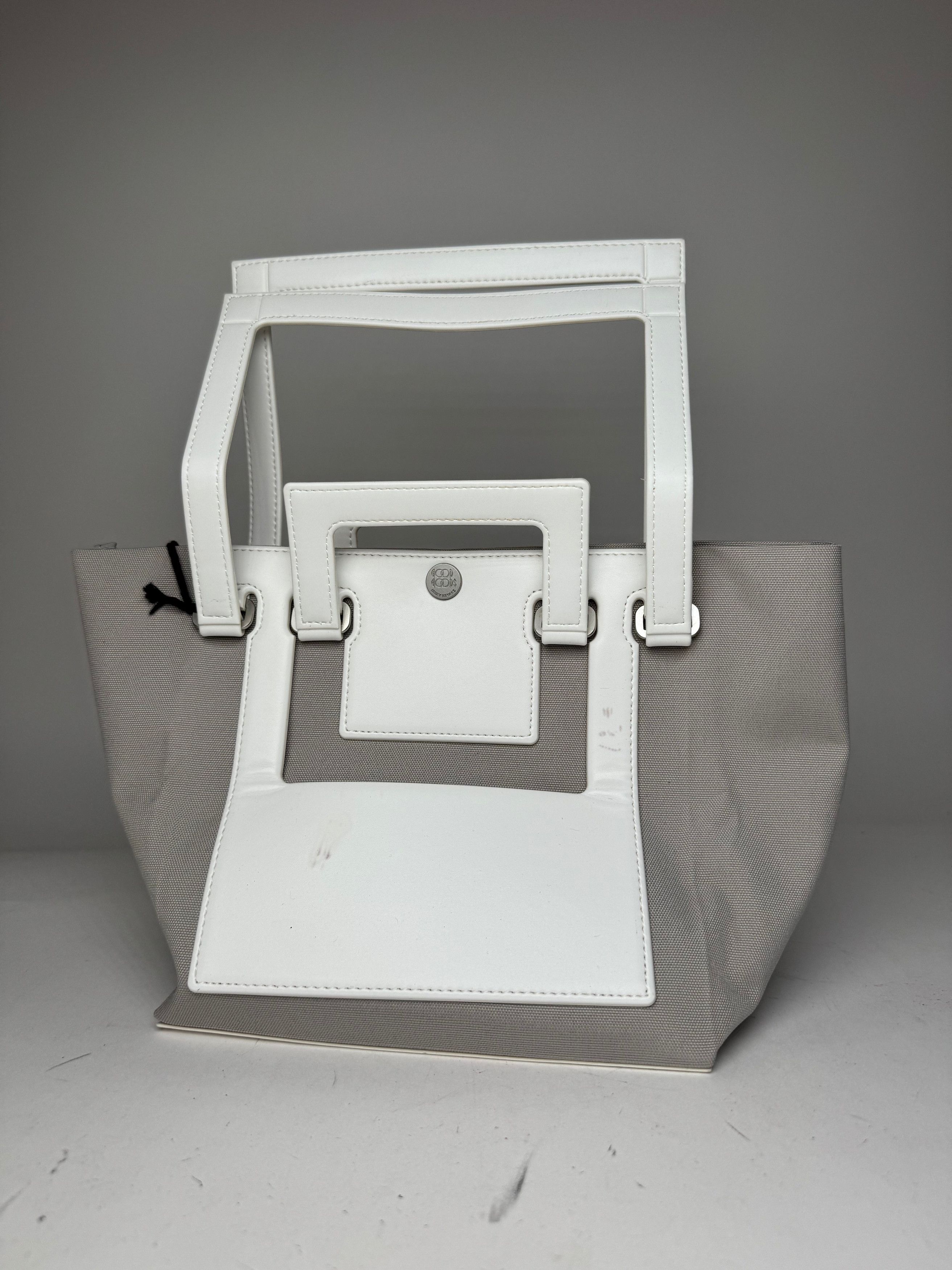 Issey Miyake Vintage Leather Canvas 2Way Bag Silver White Size ONE SIZE - 8 Thumbnail