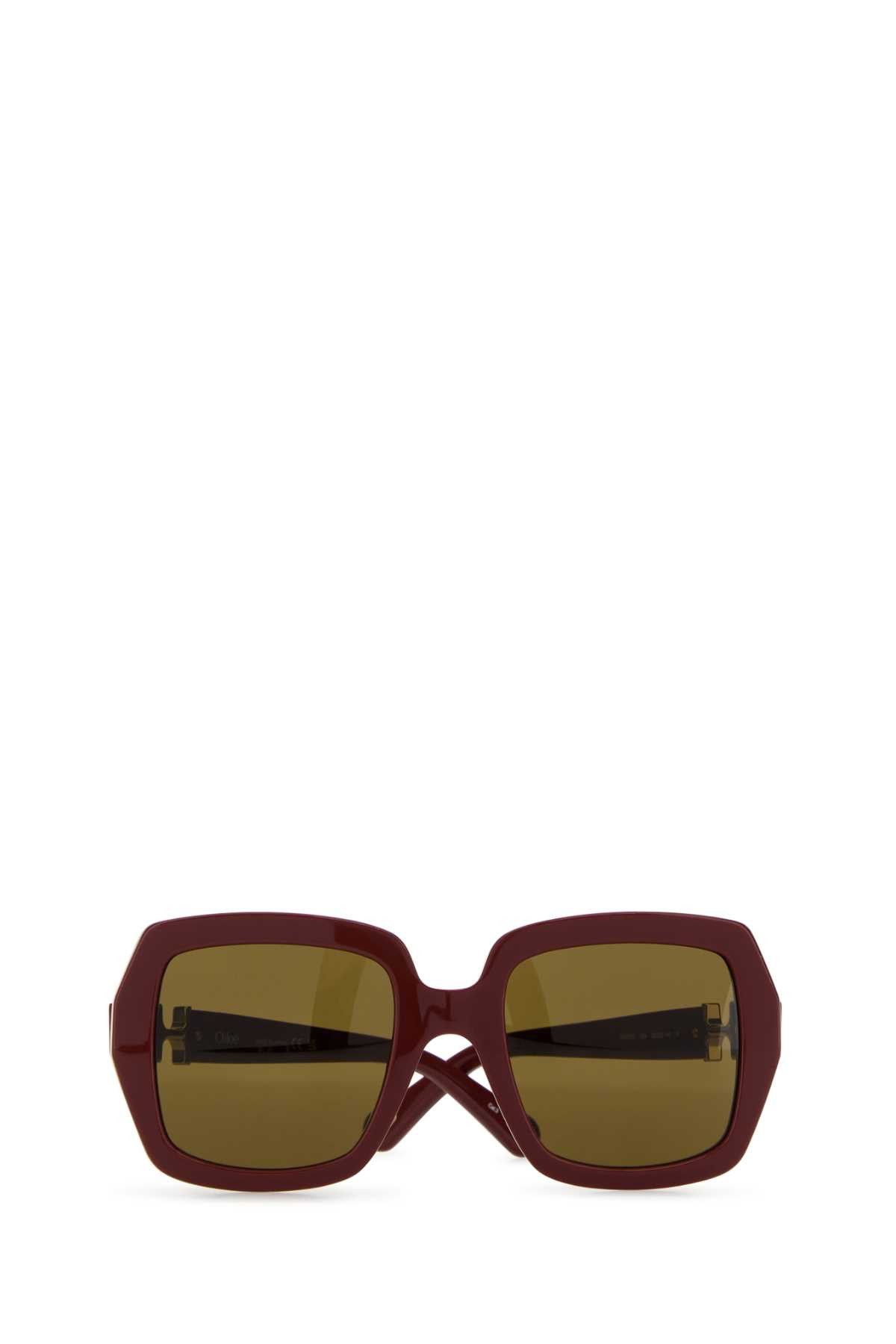 Chloe Burgundy Acetate Sunglasses Size ONE SIZE - 2 Thumbnail
