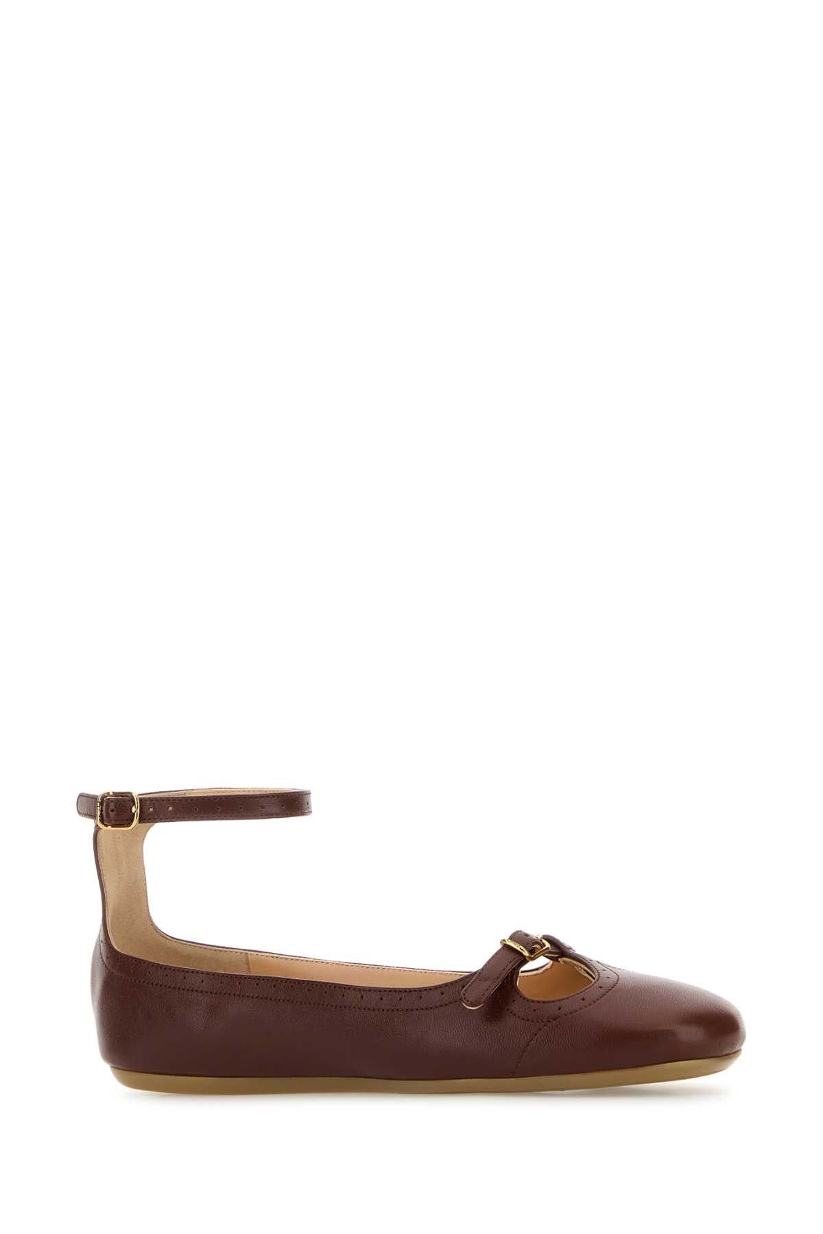 Chloe Brown Leather Misty Ballerinas Size US 10 / IT 40 - 2 Thumbnail