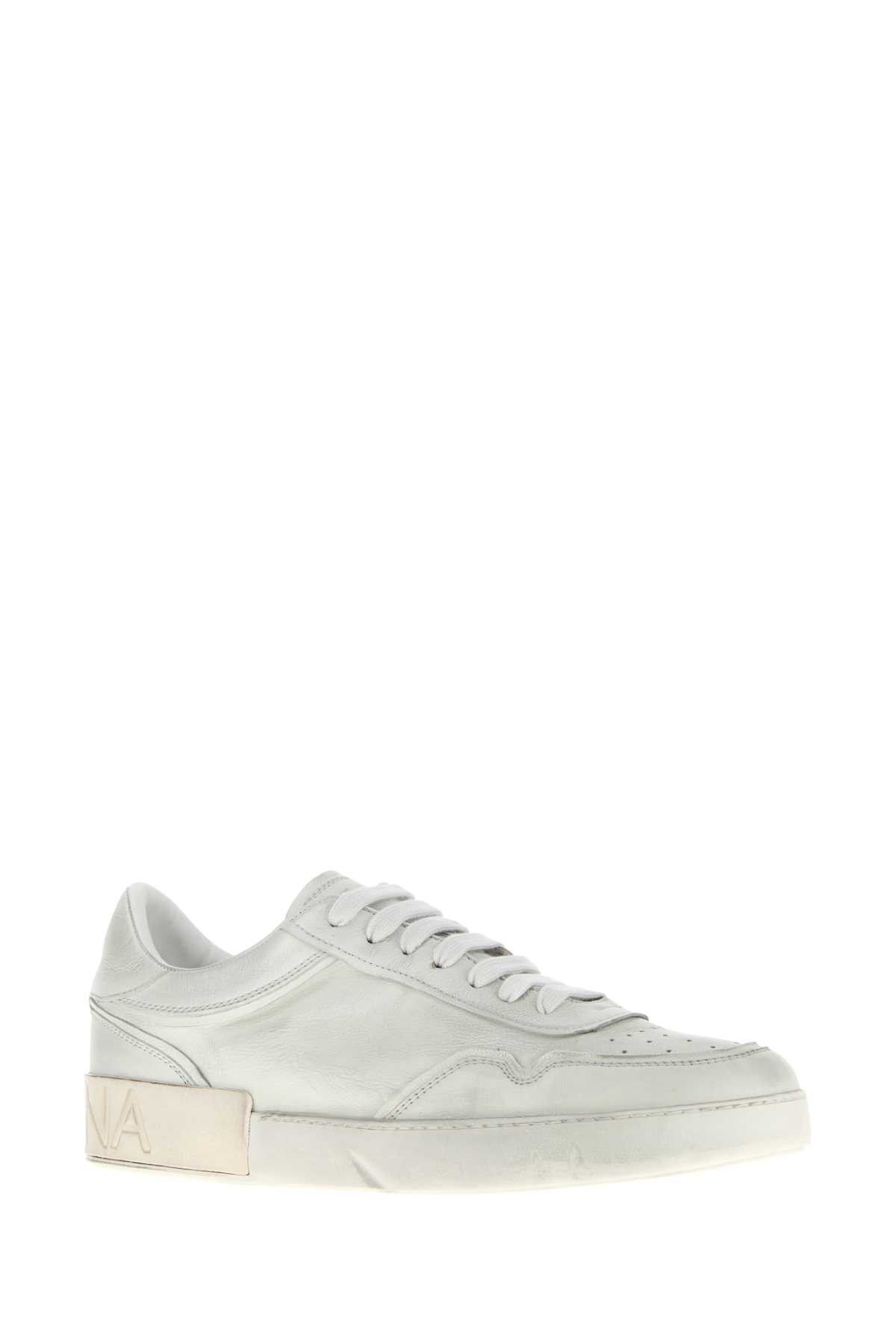 Dolce & Gabbana Chalk Leather Sneakers Size US 10 / EU 43 - 2 Thumbnail