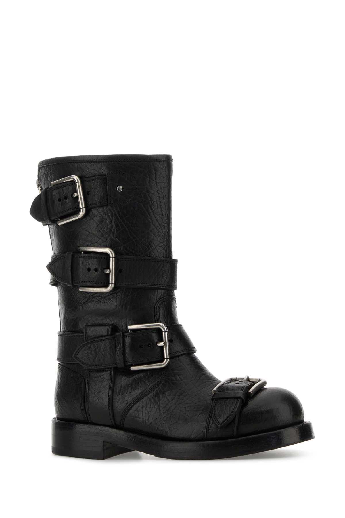 Dolce & Gabbana Black Leather Boots Size US 11 / IT 41 - 2 Thumbnail
