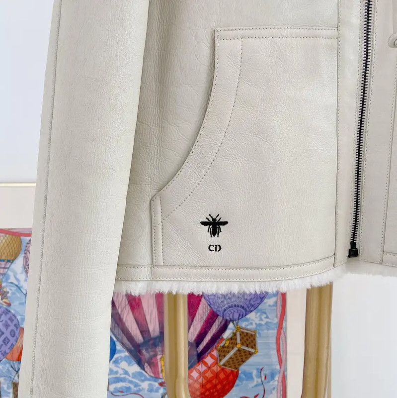 Dior Dior White Shearling Women's Jacket XS 0089 Size XS / US 0-2 / IT 36-38 - 5 Thumbnail