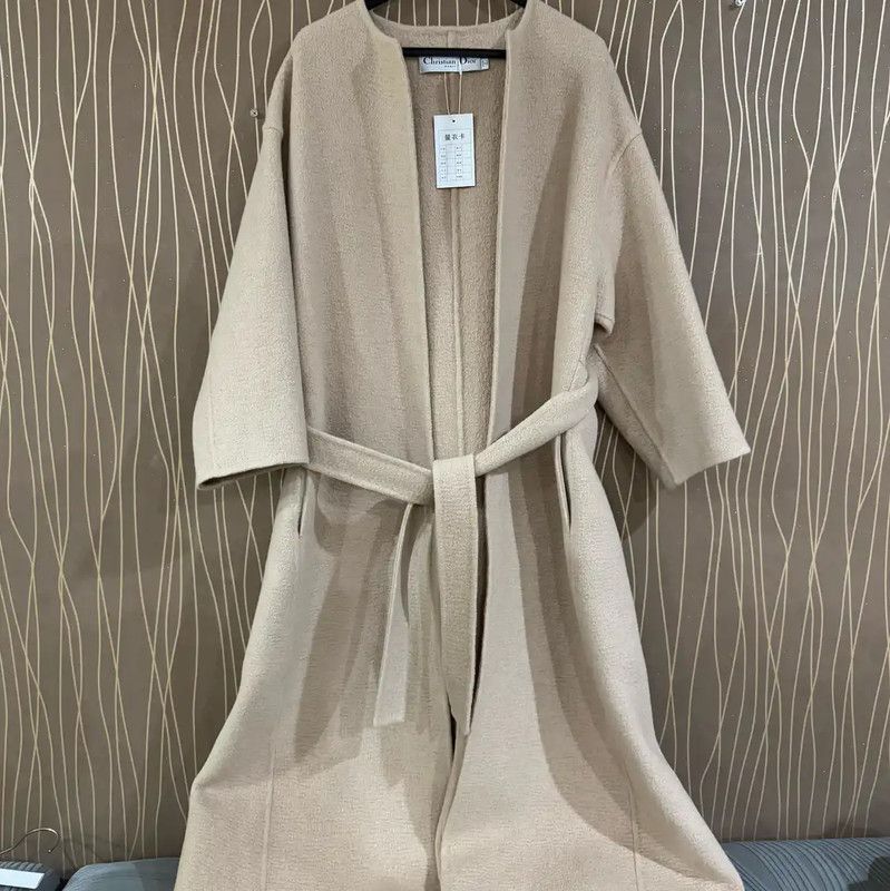 Dior Dior Women's Khaki Alpaca Wool Coat 0089 Size S / US 4 / IT 40 - 3 Thumbnail