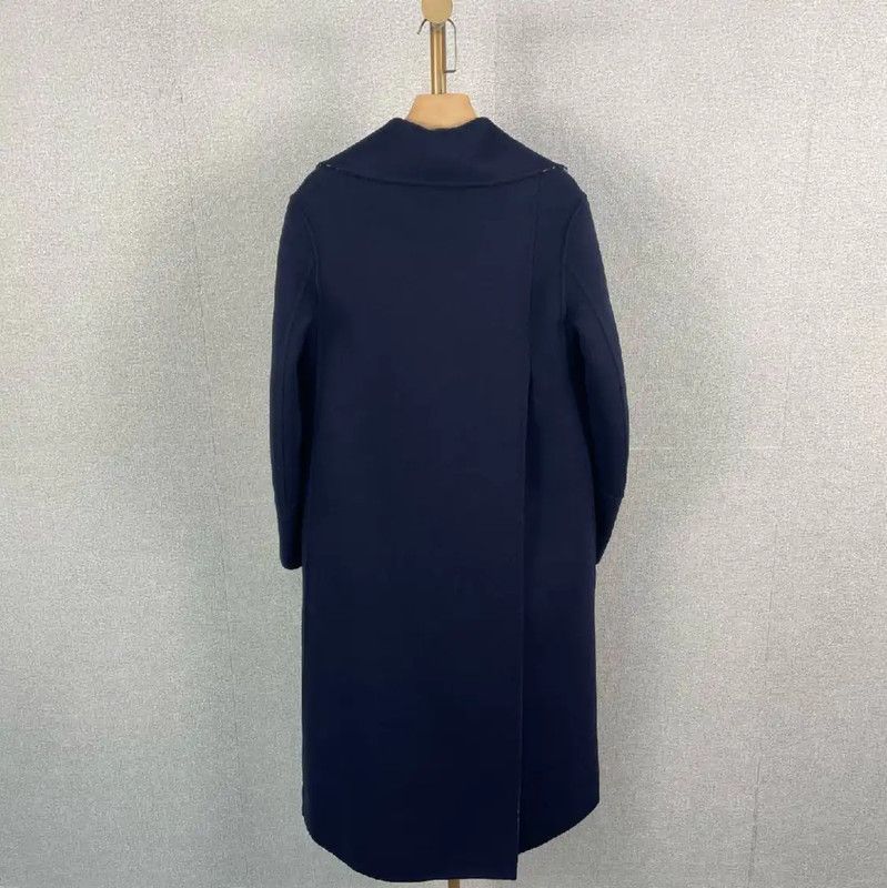 Dior Dior Women's Blue Wool Mid-Length Coat 0089 Size S / US 4 / IT 40 - 2 Thumbnail