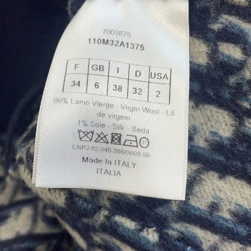 Dior Dior Women's Blue Wool Mid-Length Coat 0089 Size S / US 4 / IT 40 - 4 Thumbnail