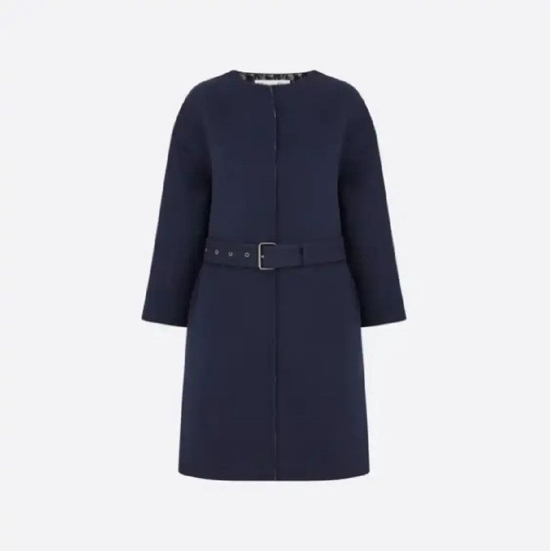 Dior Dior Wool Women's Coat in Navy Blue 0089 Size XS / US 0-2 / IT 36-38 - 3 Thumbnail