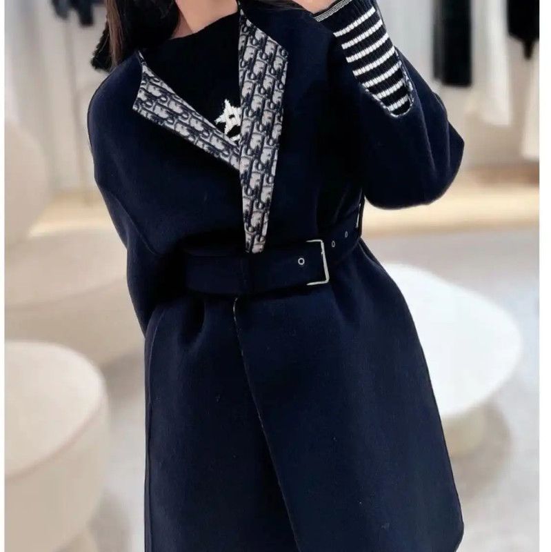 Dior Dior Wool Women's Coat in Navy Blue 0089 Size XS / US 0-2 / IT 36-38 - 4 Thumbnail