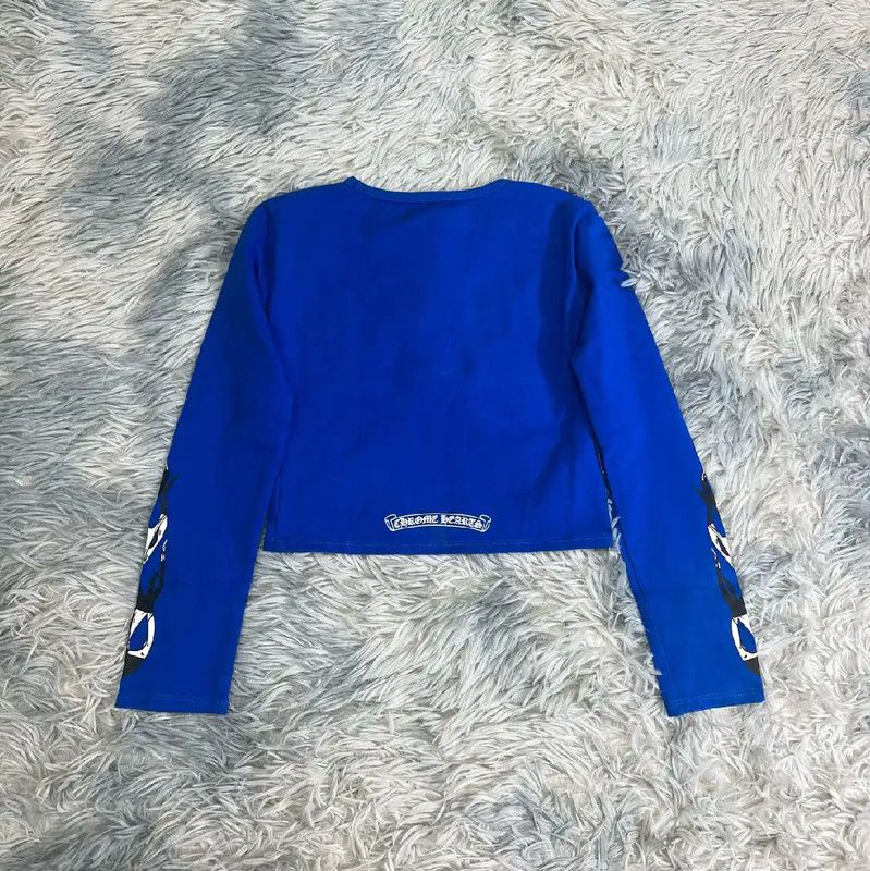 Chrome Hearts Chrome Hearts Blue Cotton Women's Sweatshirt 0089 Size S / US 4 / IT 40 - 2 Thumbnail
