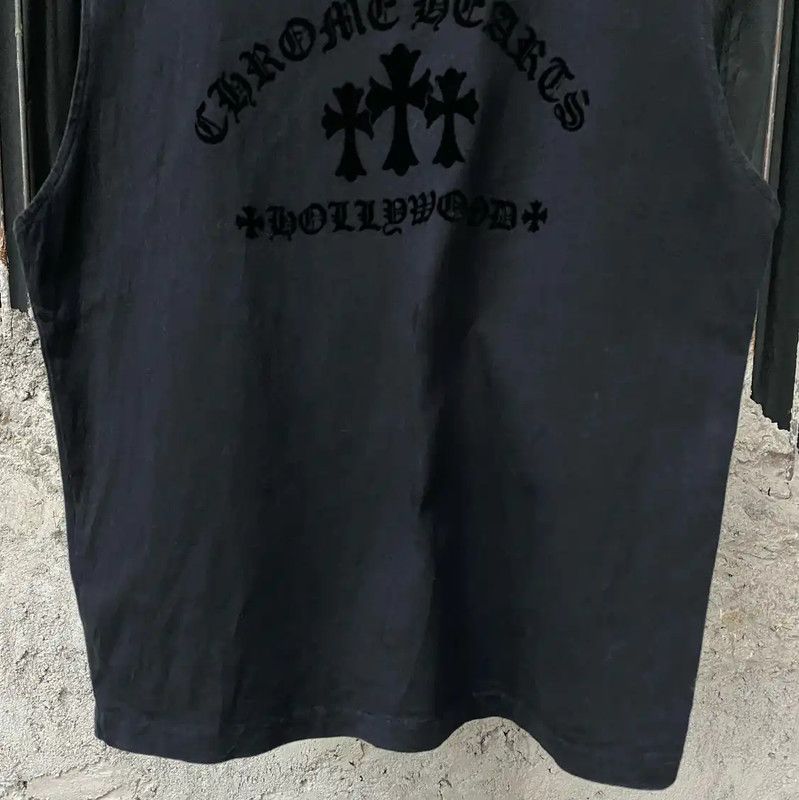 Chrome Hearts Chrome Hearts Black Cotton Embroidered Tank Top 0089 Size S / US 4 / IT 40 - 4 Thumbnail
