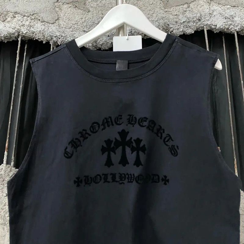 Chrome Hearts Chrome Hearts Black Cotton Embroidered Tank Top 0089 Size S / US 4 / IT 40 - 3 Thumbnail