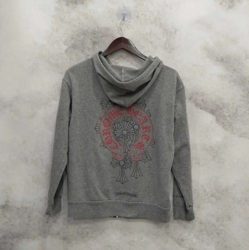 Chrome Hearts Chrome Hearts Women's Gray Long Sleeve Hoodie 0089 Size L / US 10 / IT 46 - 2 Thumbnail