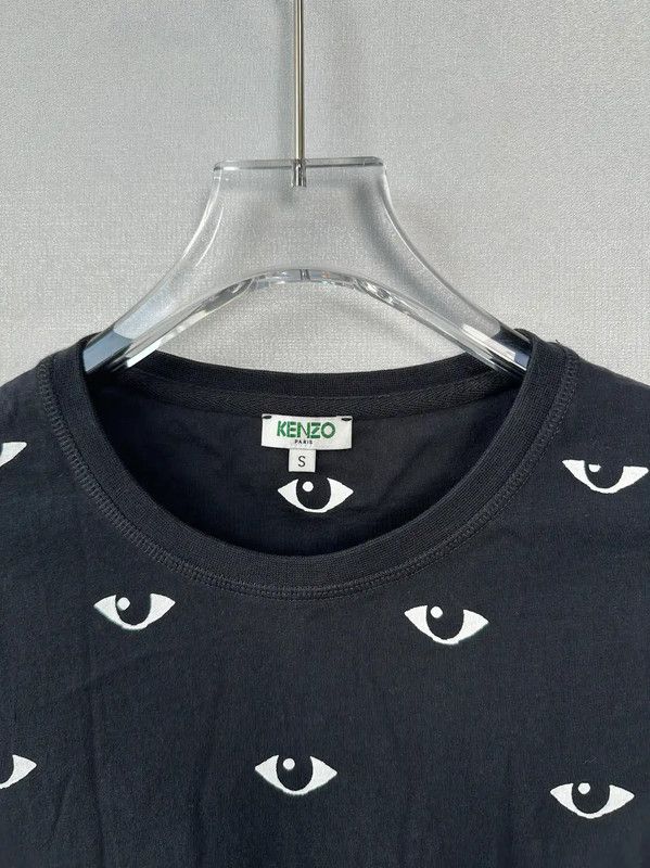 Kenzo KENZO Black Cotton Eye Print Short Sleeve Tee 0089 Size S / US 4 / IT 40 - 4 Thumbnail