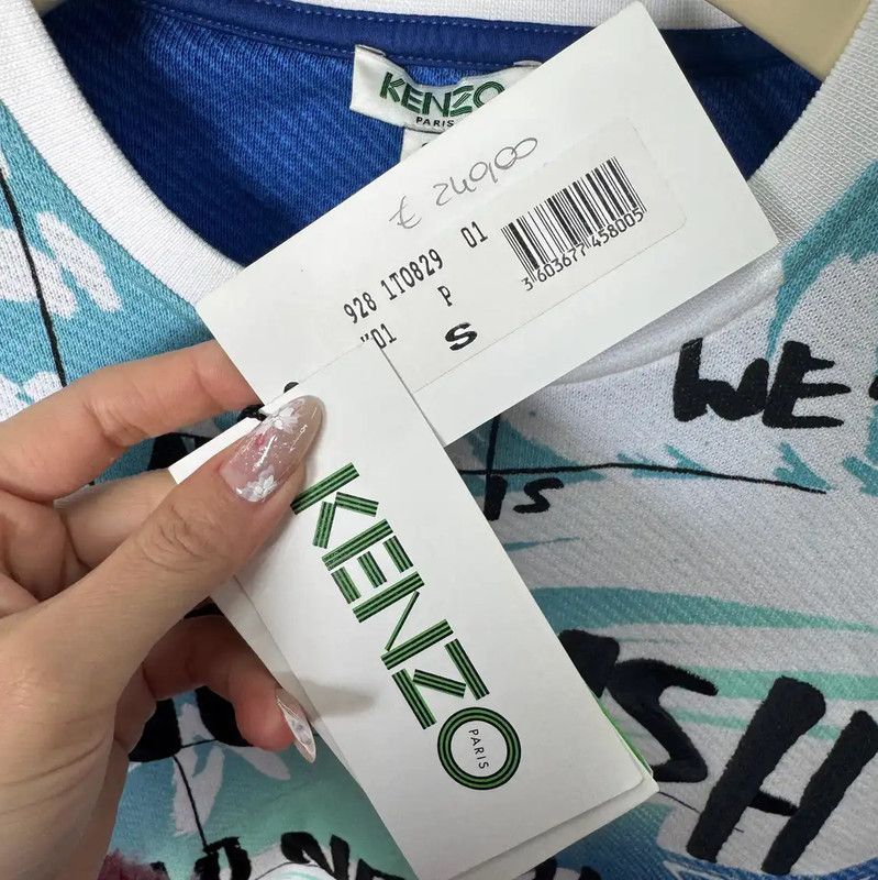 Kenzo KENZO Summer Blue Cotton Short Sleeve T-Shirt 0089 Size S / US 4 / IT 40 - 5 Thumbnail
