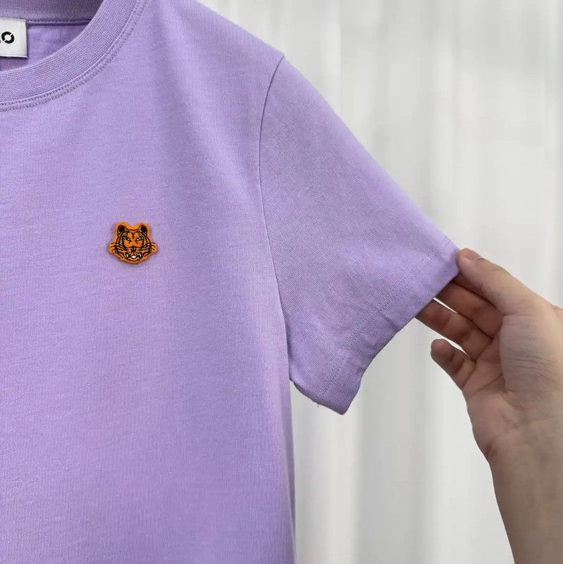 Kenzo KENZO Purple Cotton Tiger Embroidered T-Shirt 0089 Size S / US 4 / IT 40 - 4 Thumbnail