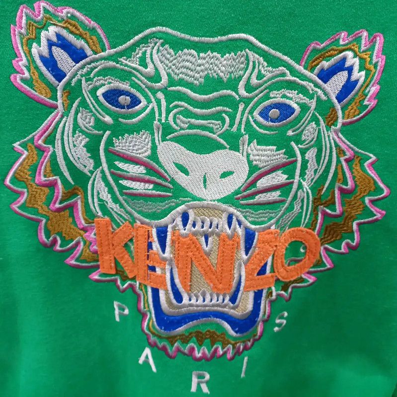Kenzo KENZO Green Cotton Long Sleeve Sweatshirt 0089 Size S / US 4 / IT 40 - 5 Thumbnail