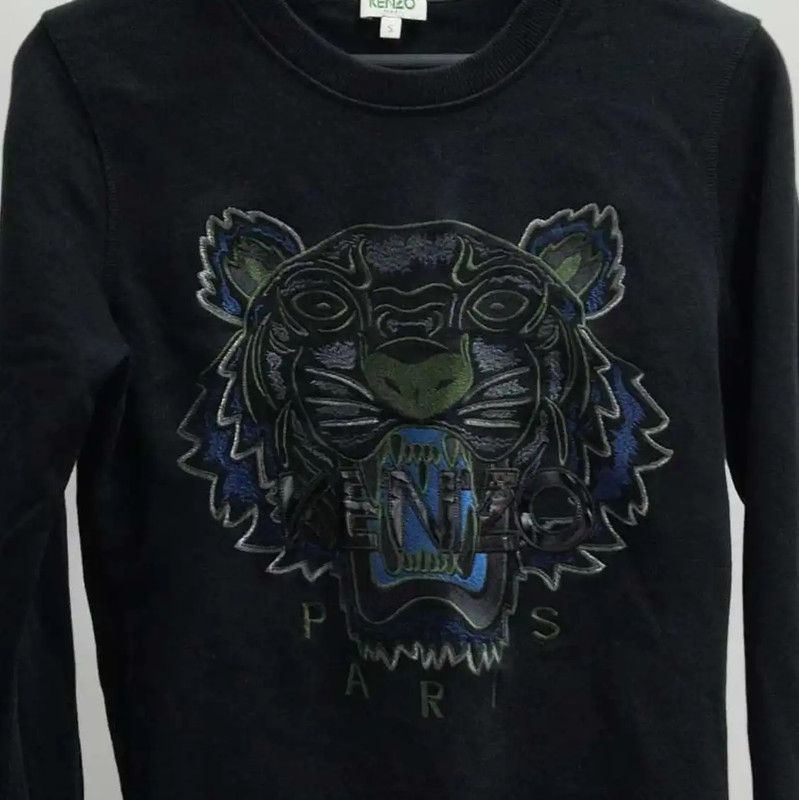 Kenzo KENZO Black Cotton Long Sleeve Sweatshirt 0089 Size S / US 4 / IT 40 - 5 Thumbnail