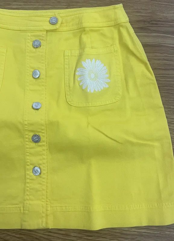 Kenzo KENZO Yellow Cotton Mini Skirt for Women 0089 Size 24" / US 00 / IT 34 - 3 Thumbnail