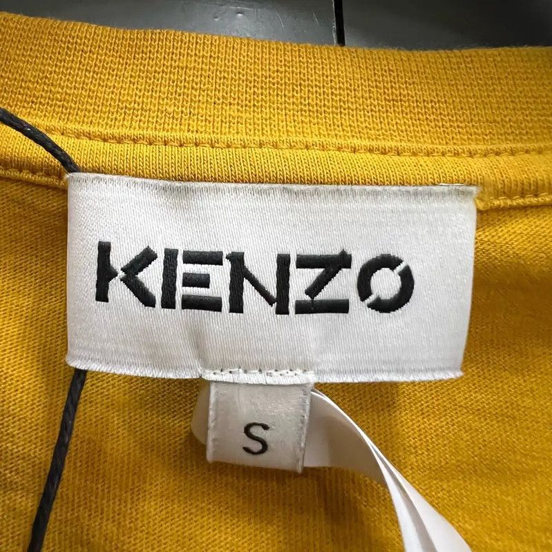 Kenzo KENZO Yellow Logo Short Sleeve Cotton T-shirt 0089 Size S / US 4 / IT 40 - 4 Thumbnail