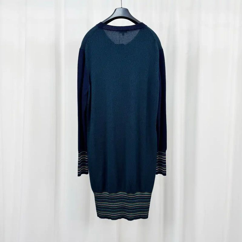 Kenzo KENZO Long Sleeve Embroidered Sweater in Blue Green 0089 Size L / US 10 / IT 46 - 2 Thumbnail