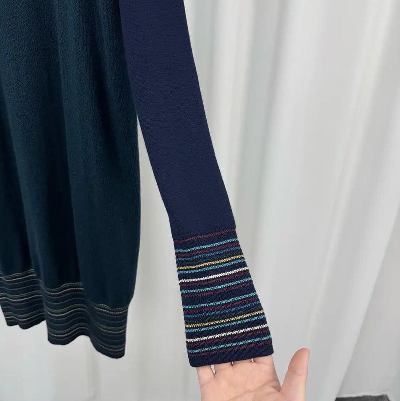 Kenzo KENZO Long Sleeve Embroidered Sweater in Blue Green 0089 Size L / US 10 / IT 46 - 4 Thumbnail