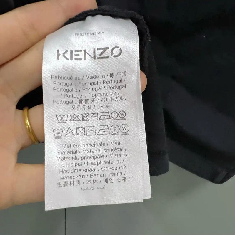 Kenzo KENZO Black Cotton Logo Short Sleeve T-Shirt 0089 Size ONE SIZE - 3 Thumbnail