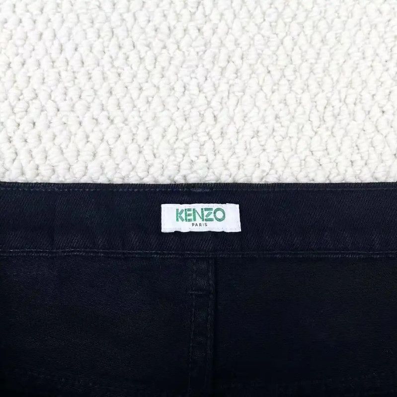 Kenzo KENZO Black Logo Denim Pants for Women 0089 Size 23" - 3 Thumbnail