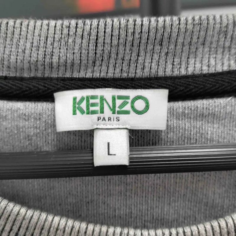 Kenzo KENZO Women's Light Gray Cotton Sweatshirt 0089 Size L / US 10 / IT 46 - 3 Thumbnail