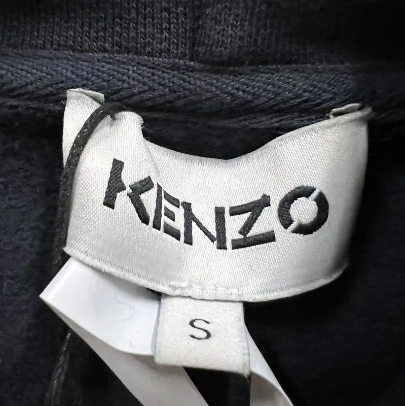 Kenzo KENZO Navy Cotton Women's Cropped Long Sleeve Hoodie 0089 Size S / US 4 / IT 40 - 4 Thumbnail