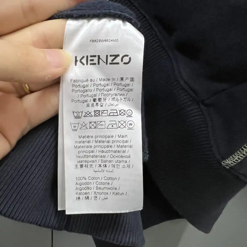 Kenzo KENZO Navy Cotton Women's Cropped Long Sleeve Hoodie 0089 Size S / US 4 / IT 40 - 3 Thumbnail