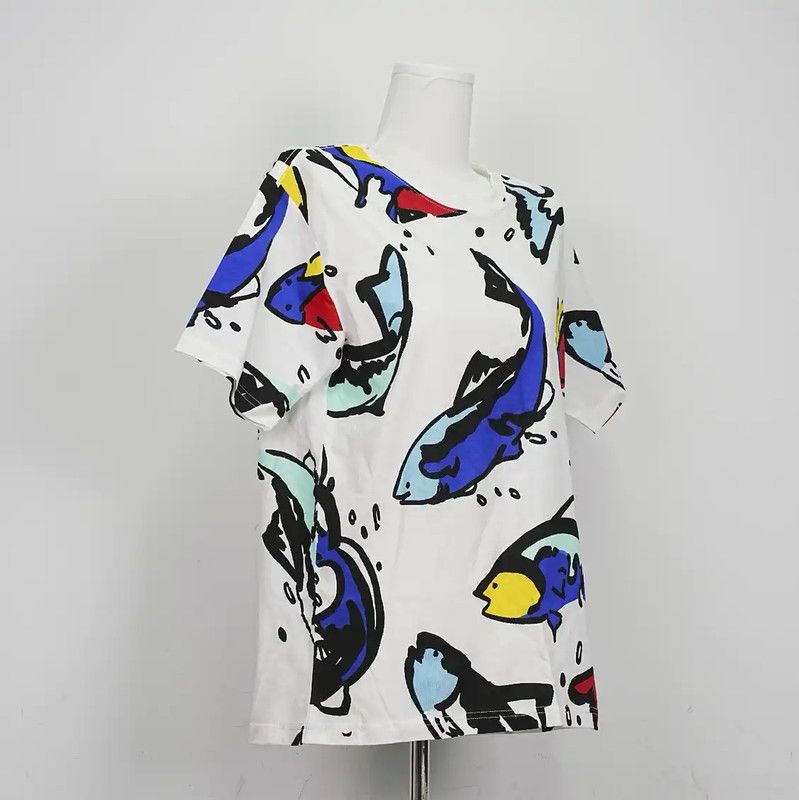 Kenzo KENZO Summer White Graphic Short Sleeve T-Shirt 0089 Size L / US 10 / IT 46 - 4 Thumbnail