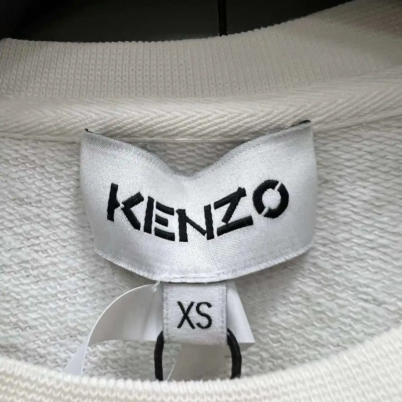Kenzo KENZO White Cotton Long Sleeve Sweatshirt 0089 Size XS / US 0-2 / IT 36-38 - 2 Thumbnail
