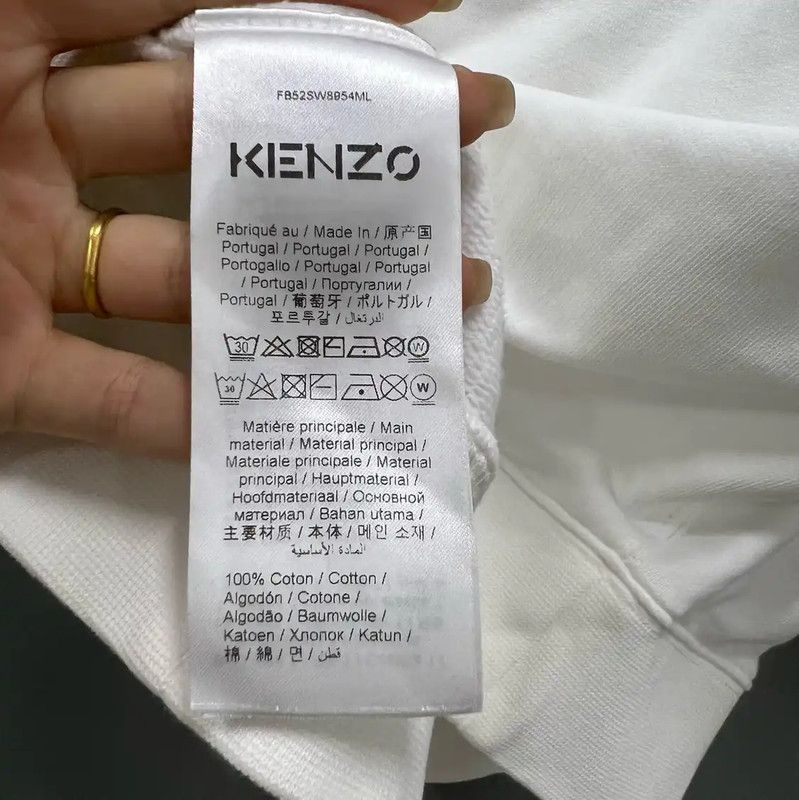 Kenzo KENZO White Cotton Long Sleeve Sweatshirt 0089 Size XS / US 0-2 / IT 36-38 - 4 Thumbnail