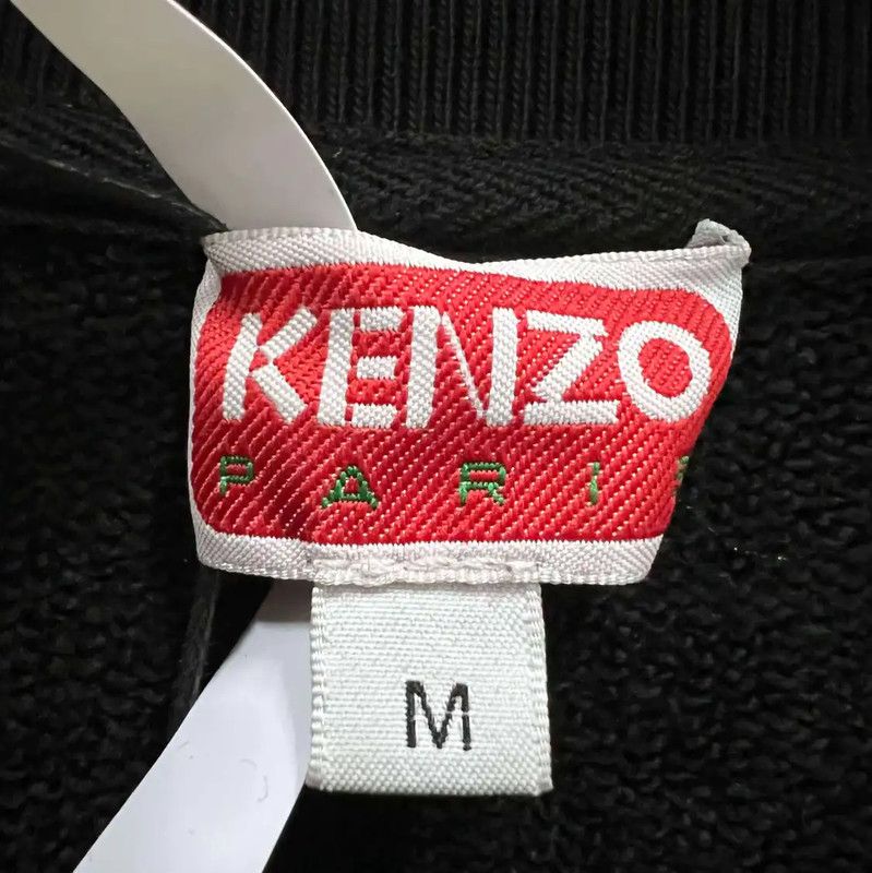 Kenzo KENZO Black Cotton Embroidered Crop Sweatshirt 0089 Size M / US 6-8 / IT 42-44 - 4 Thumbnail