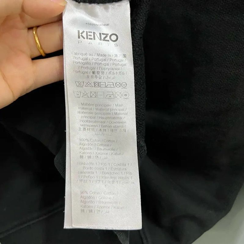 Kenzo KENZO Black Cotton Embroidered Crop Sweatshirt 0089 Size M / US 6-8 / IT 42-44 - 3 Thumbnail