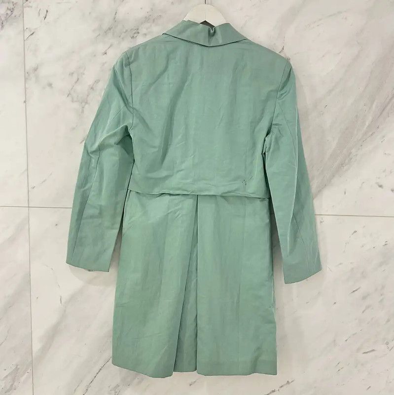 Kenzo KENZO Women's Long Green Cotton Trench Coat 0089 Size M / US 6-8 / IT 42-44 - 2 Thumbnail