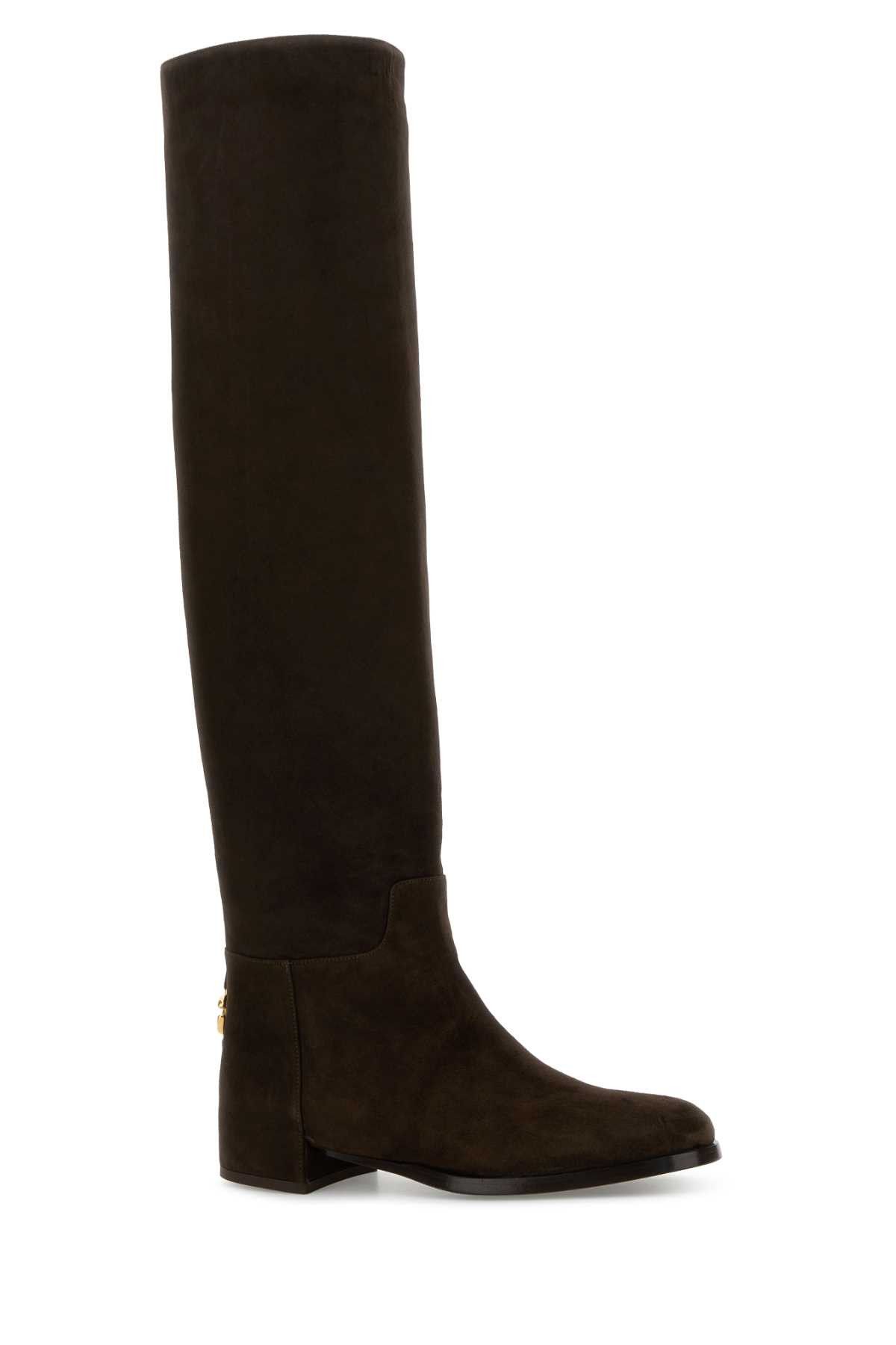 Dolce & Gabbana Chocolate Suede Boots Size US 8 / IT 38 - 2 Thumbnail