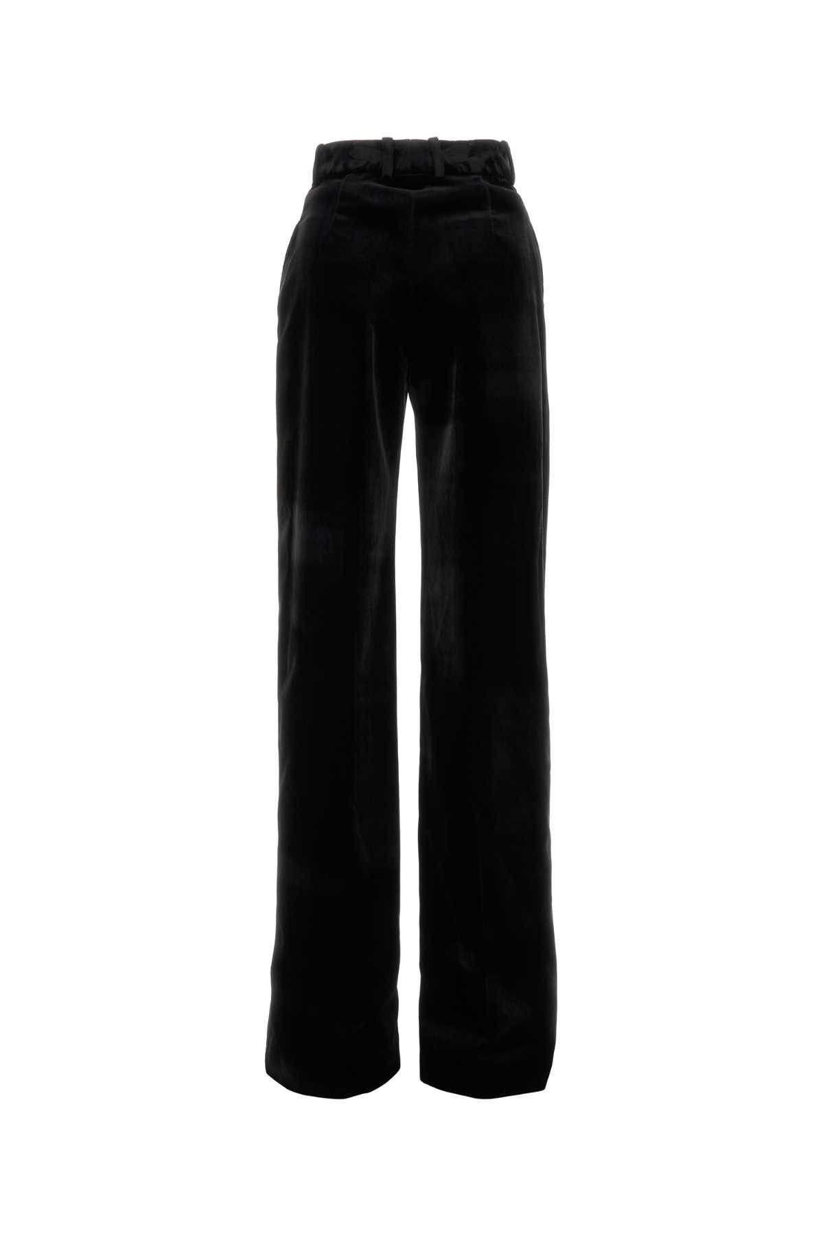 Ermanno Scervino Black Velvet Palazzo Pant Size 26" / US 2 / IT 38 - 2 Thumbnail
