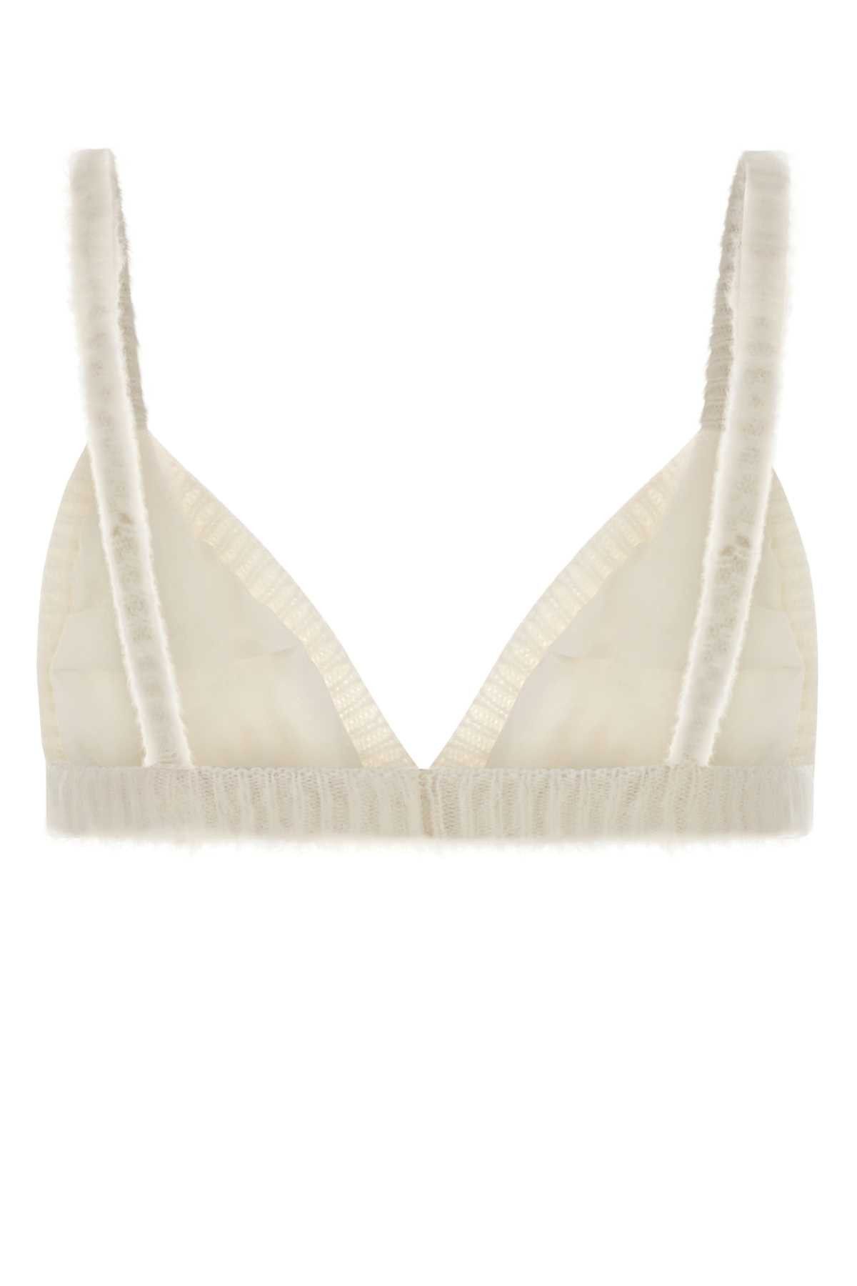 Alessandra Rich White Mohair Blend Bra Size M / US 6-8 / IT 42-44 - 2 Thumbnail