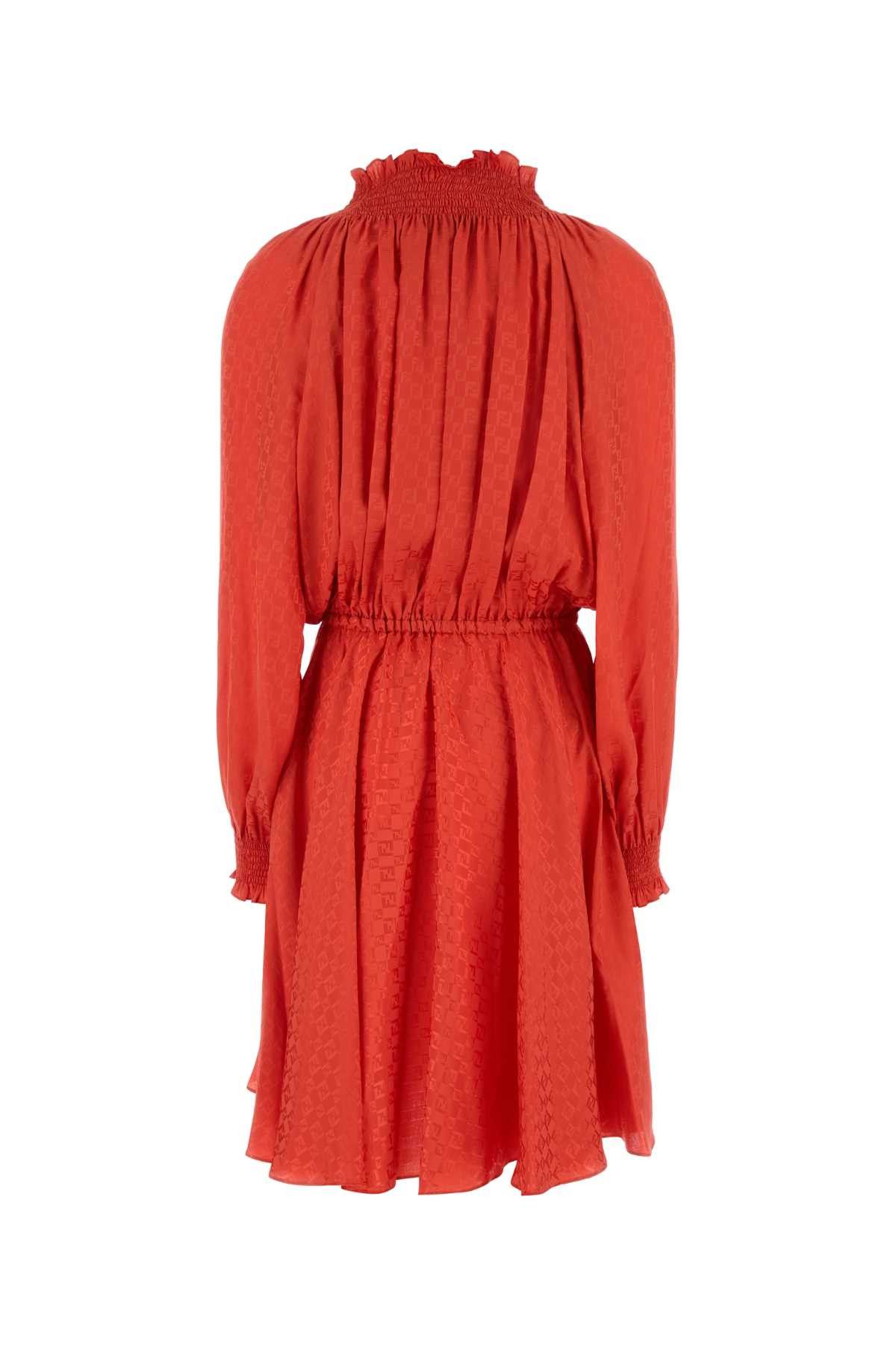 Fendi Coral Silk Mini Dress Size S / US 4 / IT 40 - 2 Thumbnail