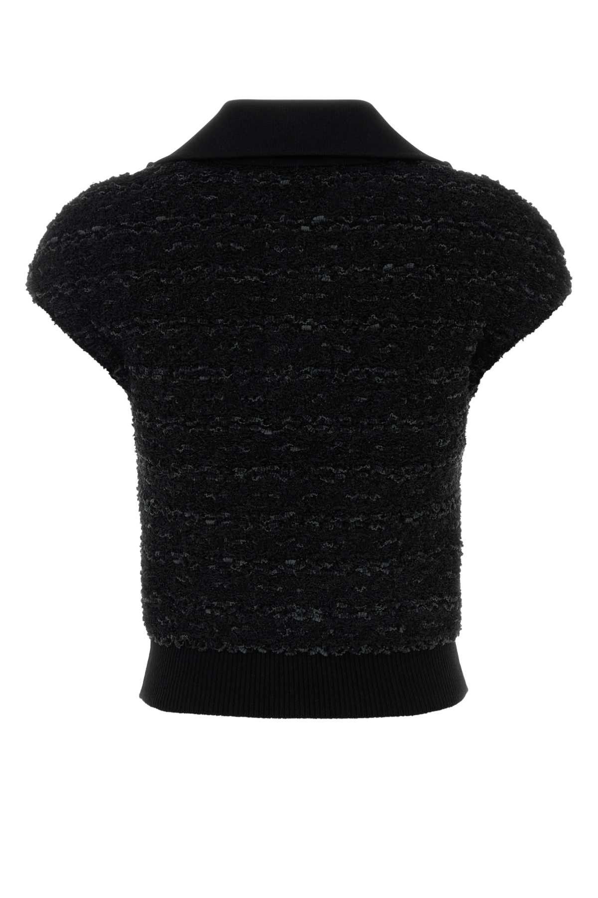 Balmain Melange Black Boucle Vest Size S / US 4 / IT 40 - 2 Thumbnail