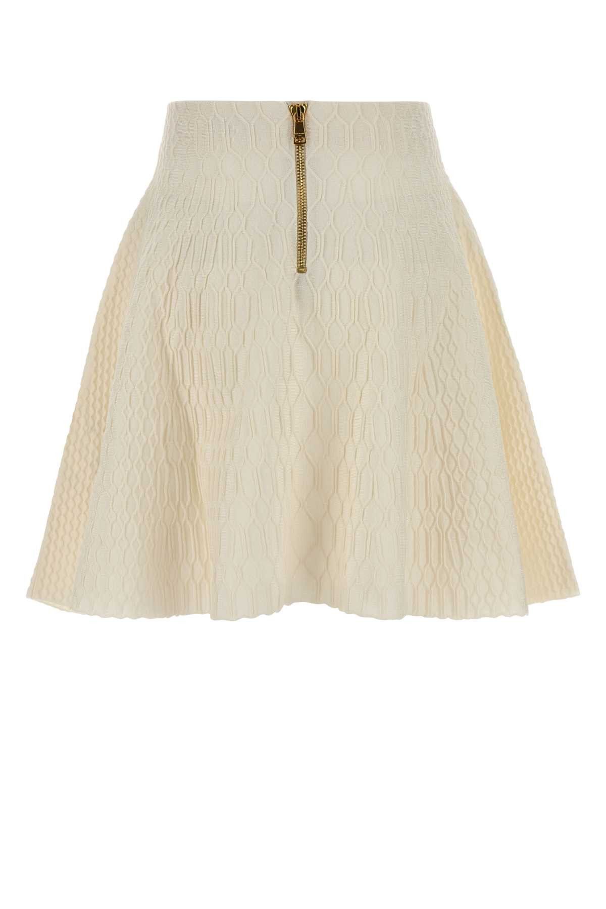 Balmain Ivory Knit Skirt Size 27" / US 4 / IT 40 - 2 Thumbnail