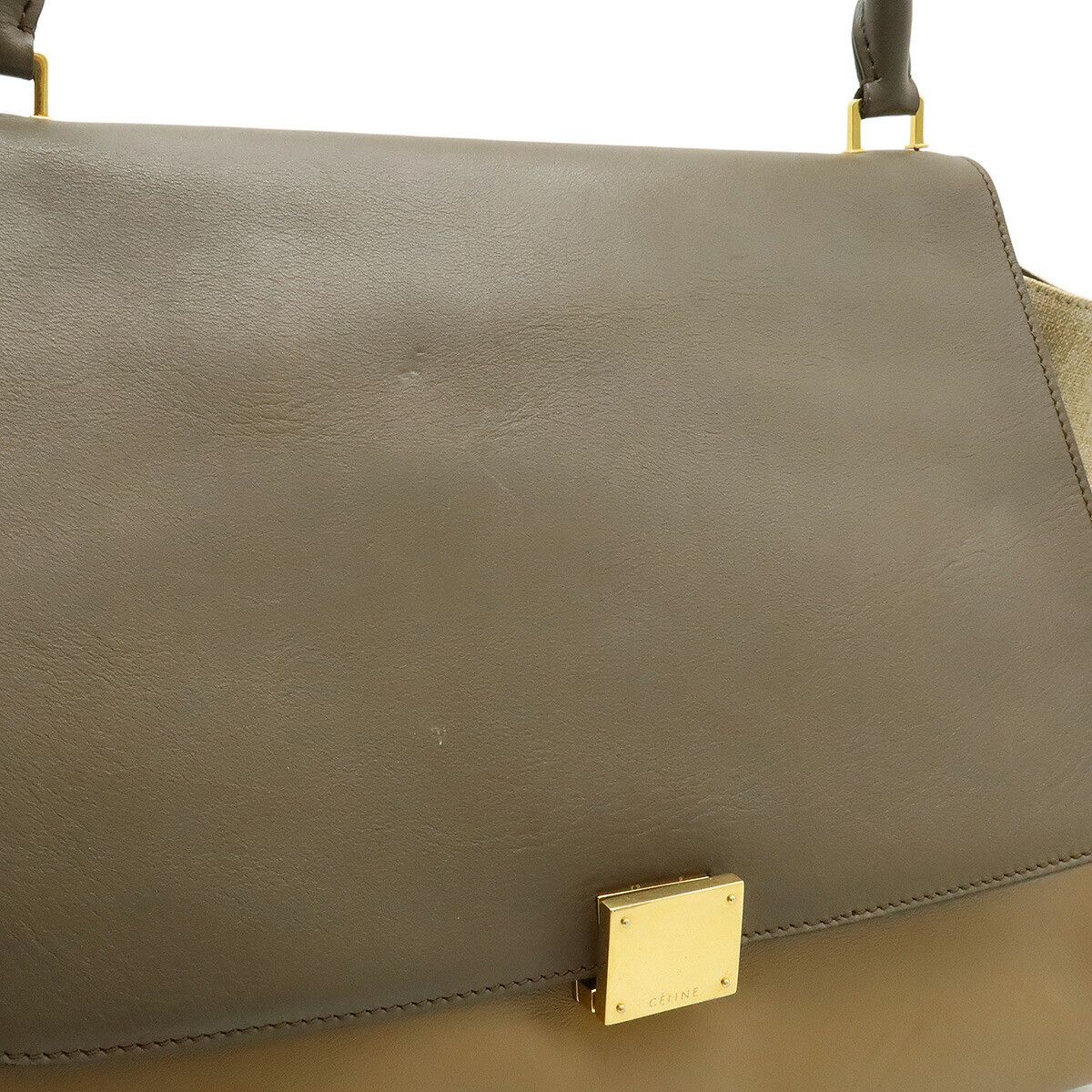 Celine Celine Celine Trapeze Leather Canvas 2way Bag Leather Shoulder Bag DUTY FREE for USA Size ONE SIZE - 9 Thumbnail