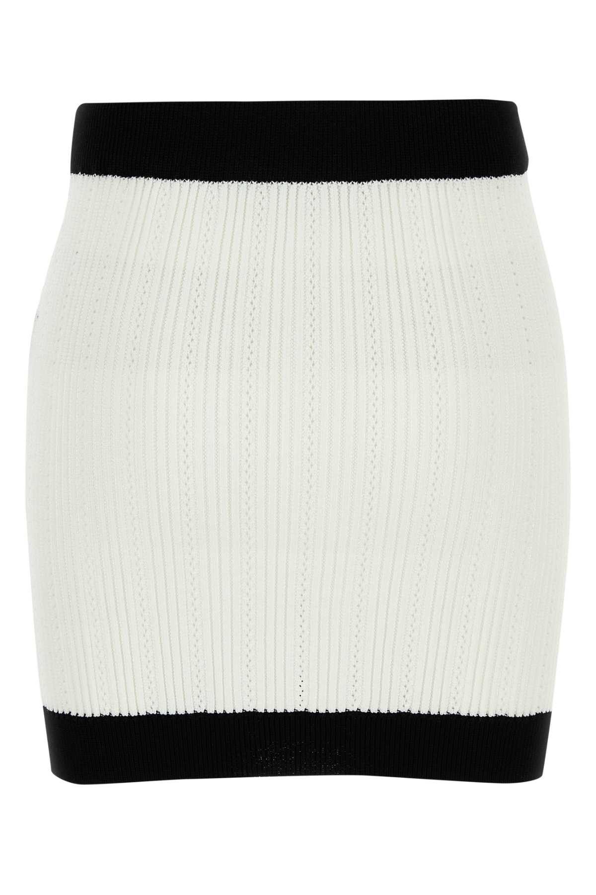 Balmain White Viscose Blend Mini Skirt Size 27" / US 4 / IT 40 - 2 Thumbnail