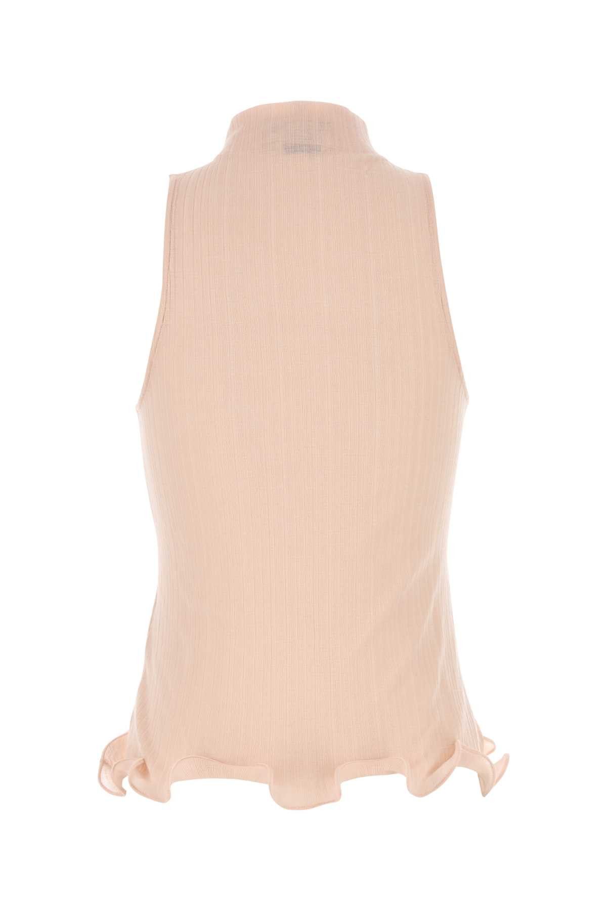 Fendi Light Pink Cotton Tank Top Size M / US 6-8 / IT 42-44 - 2 Thumbnail